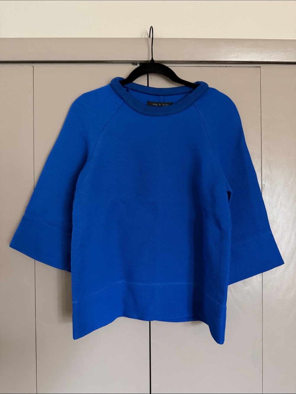 rag & bone Royal Blue Textured Boxy Top